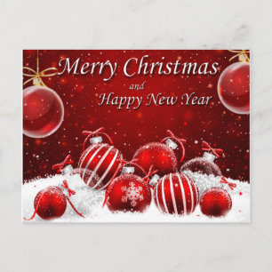 Beautiful Merry Christmas Holiday Postcard