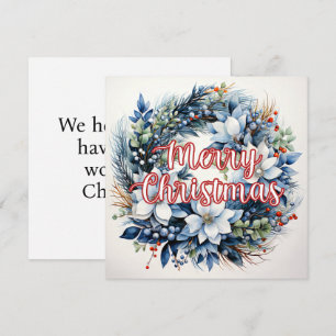 Beautiful Merry Christmas Holiday Wreath Card