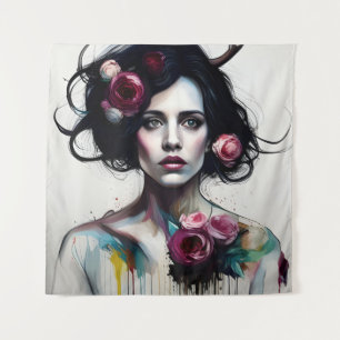 Beautiful messy Woman Tapestry