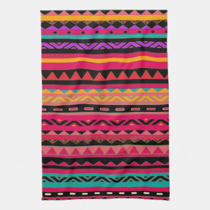 Beautiful Mexican Aztec Colourful Pattern Tea Towel