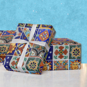 Beautiful Mexican Tile Image Colourful Southwest Wrapping Paper