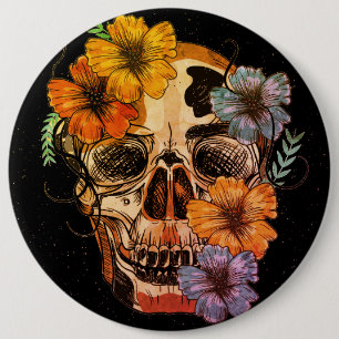 Beautiful Mexican Women Skull Head 6 Cm Round Badge