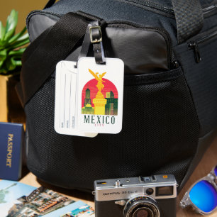 Beautiful Mexico City Retro Travel Luggage Tag