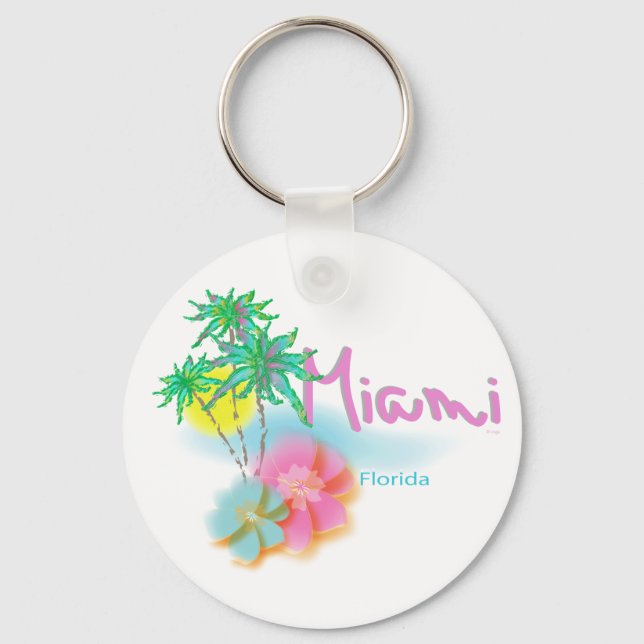 Beautiful Miami Florida Key Ring (Front)