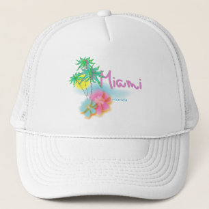 Beautiful Miami, Florida Palms Sun Cool Trucker Hat