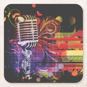 Beautiful Microphone Coaster Set
