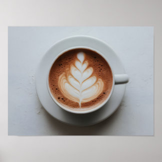 Beautiful Milk Foam Latte Art on Hot Cocoa Poster