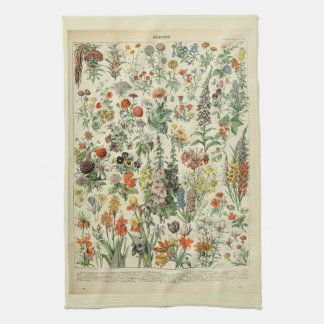 Beautiful Millot Fleur Illistration Print Tea Towel