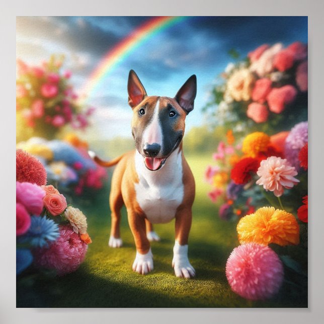 Beautiful Miniature Bull Terrier Poster (Front)