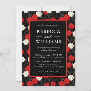 Beautiful Minimal Rustic Tulip Autumn Wedding Invitation