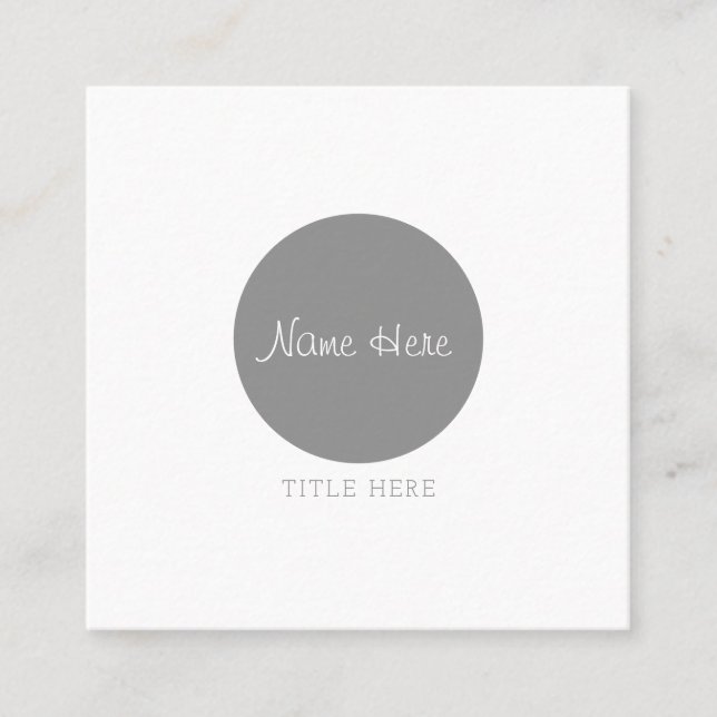 Beautiful Minimalist Circle Square Business Cards (Front)