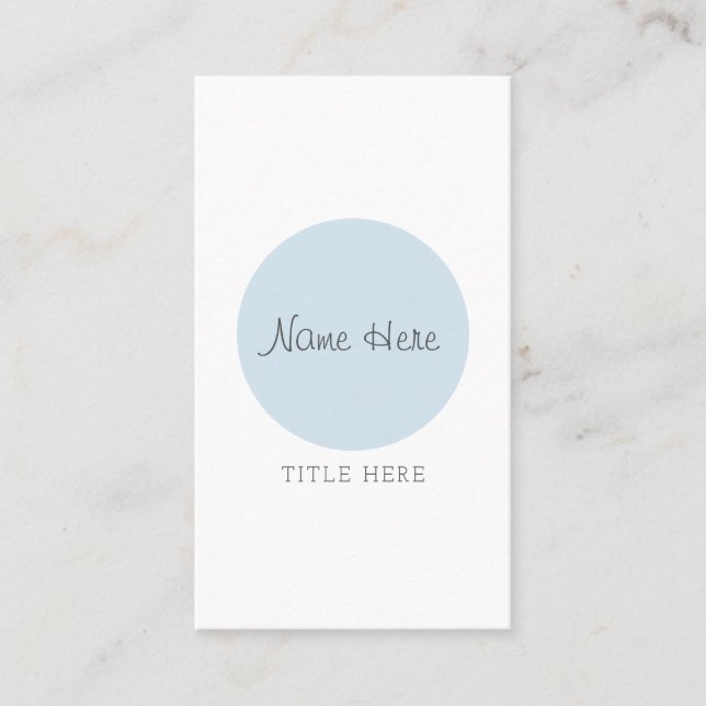 Beautiful Minimalist Circle Vertical Business Card (Front)
