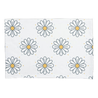 Beautiful, minimalist daisies pillowcase
