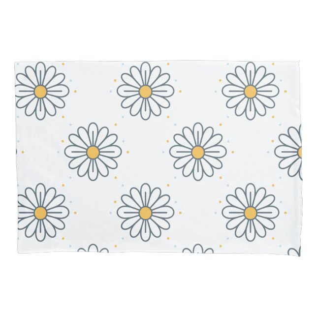 Beautiful, minimalist daisies pillowcase (Front)