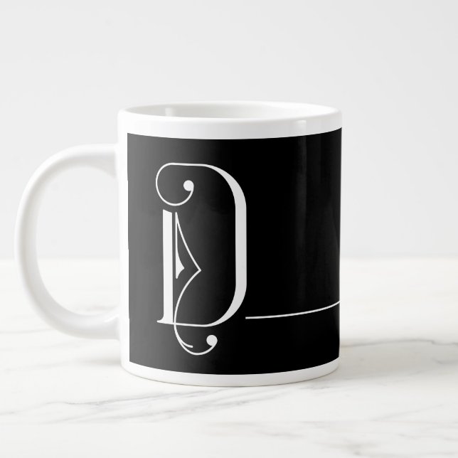 Beautiful Minimalist Elegant Monogram D Large Coffee Mug (Left)