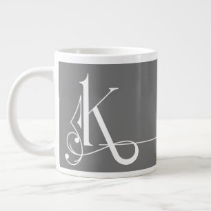 Beautiful Minimalist Elegant Monogram K Large Coffee Mug