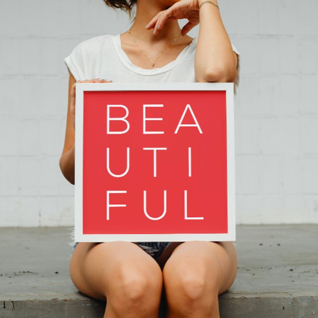 Beautiful Minimalist Wall Art with Red Background (Creator Uploaded)