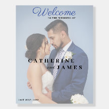 beautiful minimalist wedding welcome sign