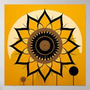 Beautiful Minimalistic Sunflower Poster