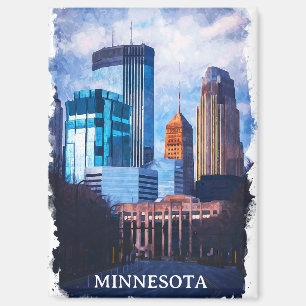 Beautiful Minneapolis Minnesota Skyline Magnet