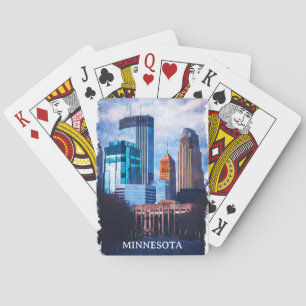 Beautiful Minneapolis Minnesota Skyline Playing Cards