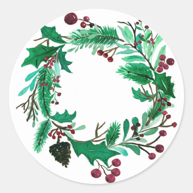 Beautiful mistletoe wreath Sticker (Front)