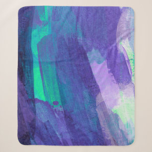 Beautiful mixed media painting. Trendy hand painte Sherpa Blanket
