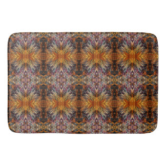 Beautiful Mixed Pattern Yellow Orange Brown Blue Bath Mat