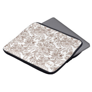 Beautiful Mocha Mousse Vintage Floral Laptop Sleeve