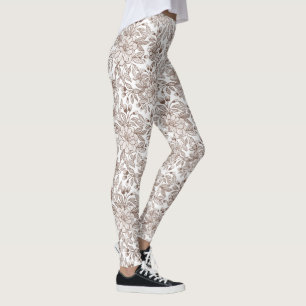 Beautiful Mocha Mousse Vintage Floral Leggings