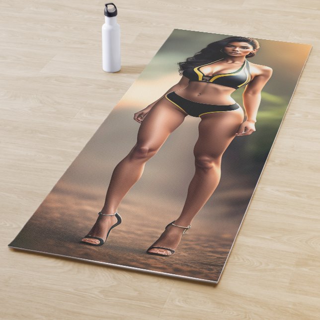 Beautiful model girl for Yoga Mat (In Situ)