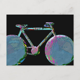 beautiful modern art bicycle graphic postcard