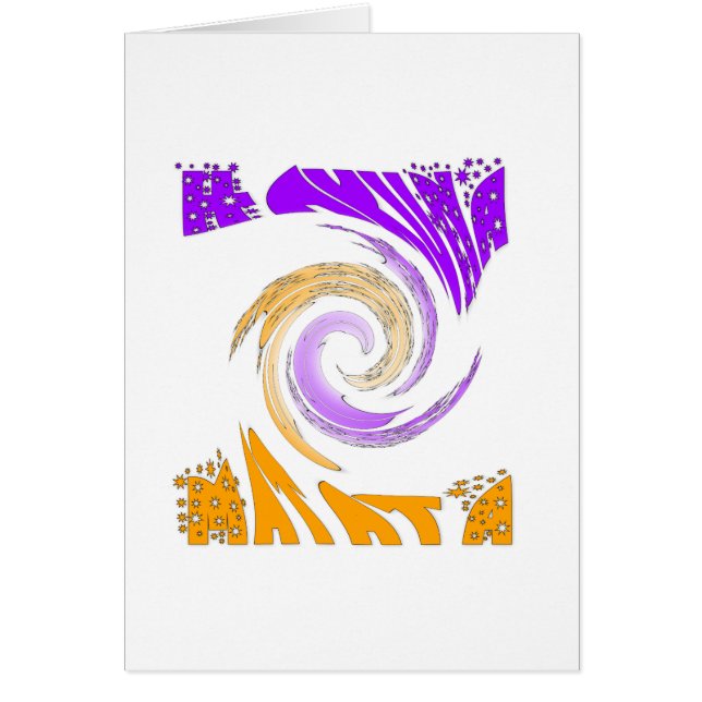 Beautiful Modern Art Design: Purple and Gold Whirl (Front)