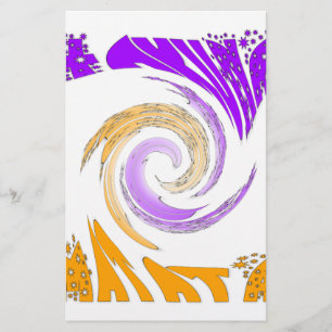 Beautiful Modern Art Design: Purple and Gold Whirl