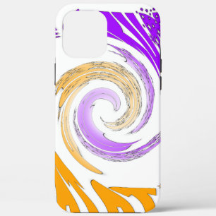 Beautiful Modern Art Design: Purple and Gold Whirl iPhone 12 Pro Max Case