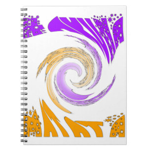 Beautiful Modern Art Design: Purple and Gold Whirl Notebook