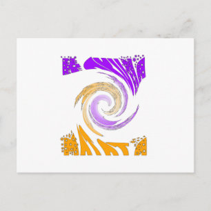 Beautiful Modern Art Design: Purple and Gold Whirl Postcard