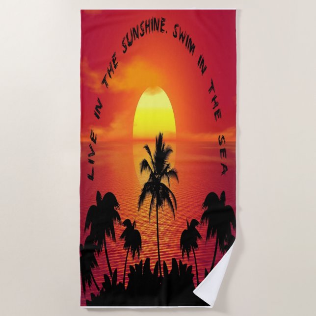 Beautiful Modern Beach Sunsets Towel (Front)