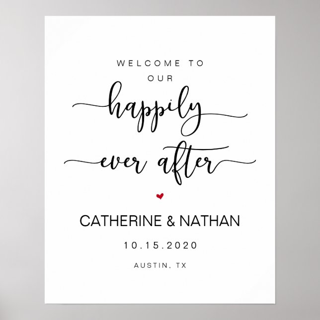 Beautiful Modern Black typeface, Wedding Welcome Poster (Front)