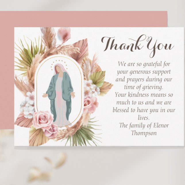 Beautiful Modern Catholic Condolence Thank You Card (Creator Uploaded)