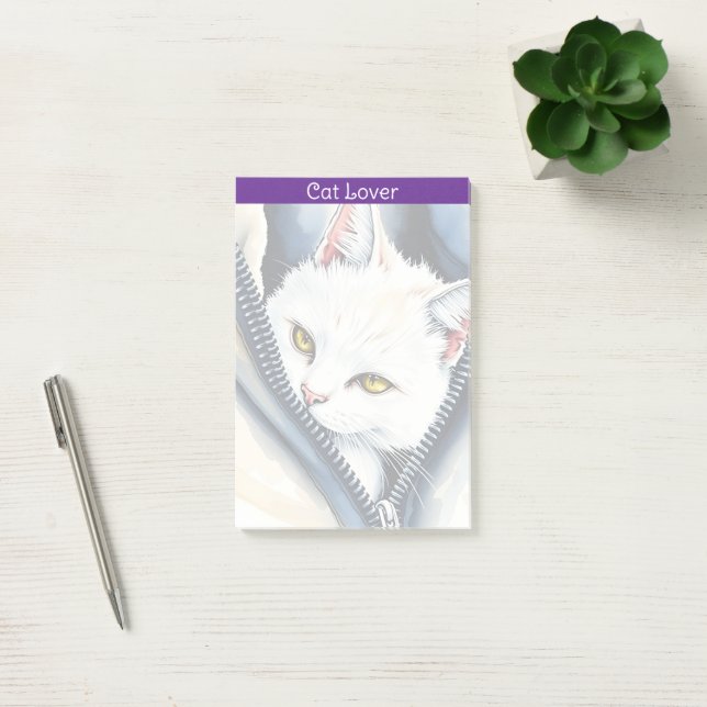 Beautiful Modern Cute Watercolor Cat Collection Post-it Notes (Office)