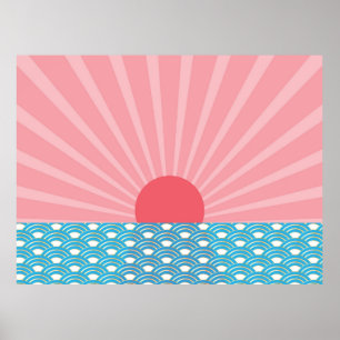 Beautiful modern design of new year sunrise poster