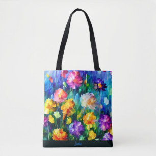 Beautiful Modern Floral Personalised Tote Bag
