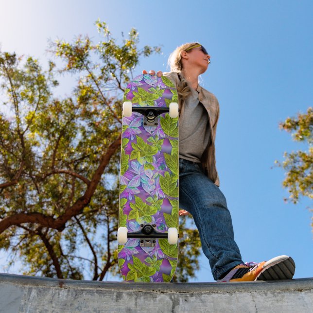 Beautiful Modern Leafy Pattern Skateboard (Outdoor 1)