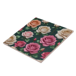 Beautiful Modern Linen Roses Collection Tile