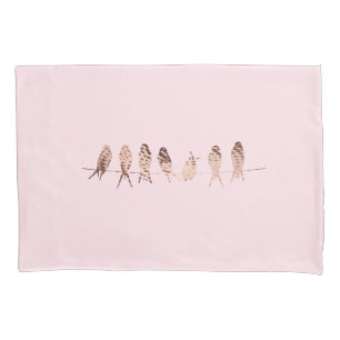 Beautiful Modern Pink with Birds   Pillowcase
