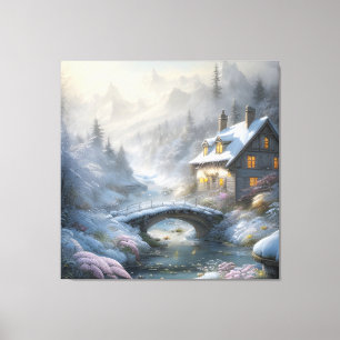 Beautiful Modern Snow Winter Landscape Canvas Print
