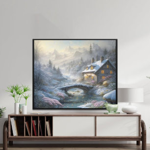 Beautiful Modern Snow Winter Landscape Poster