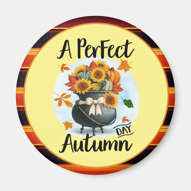 Beautiful Modern Thanksgiving Autumn Collection Magnet (Front)