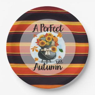 Beautiful Modern Thanksgiving Autumn Collection Paper Plate